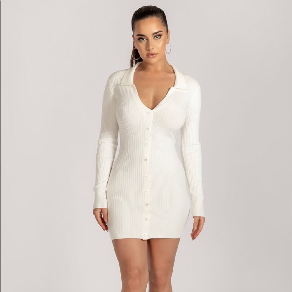 Meshki AMAE Long Sleeve Mini Dress - White